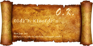 Oláh Kleofás névjegykártya