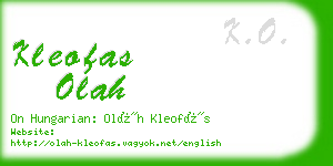 kleofas olah business card